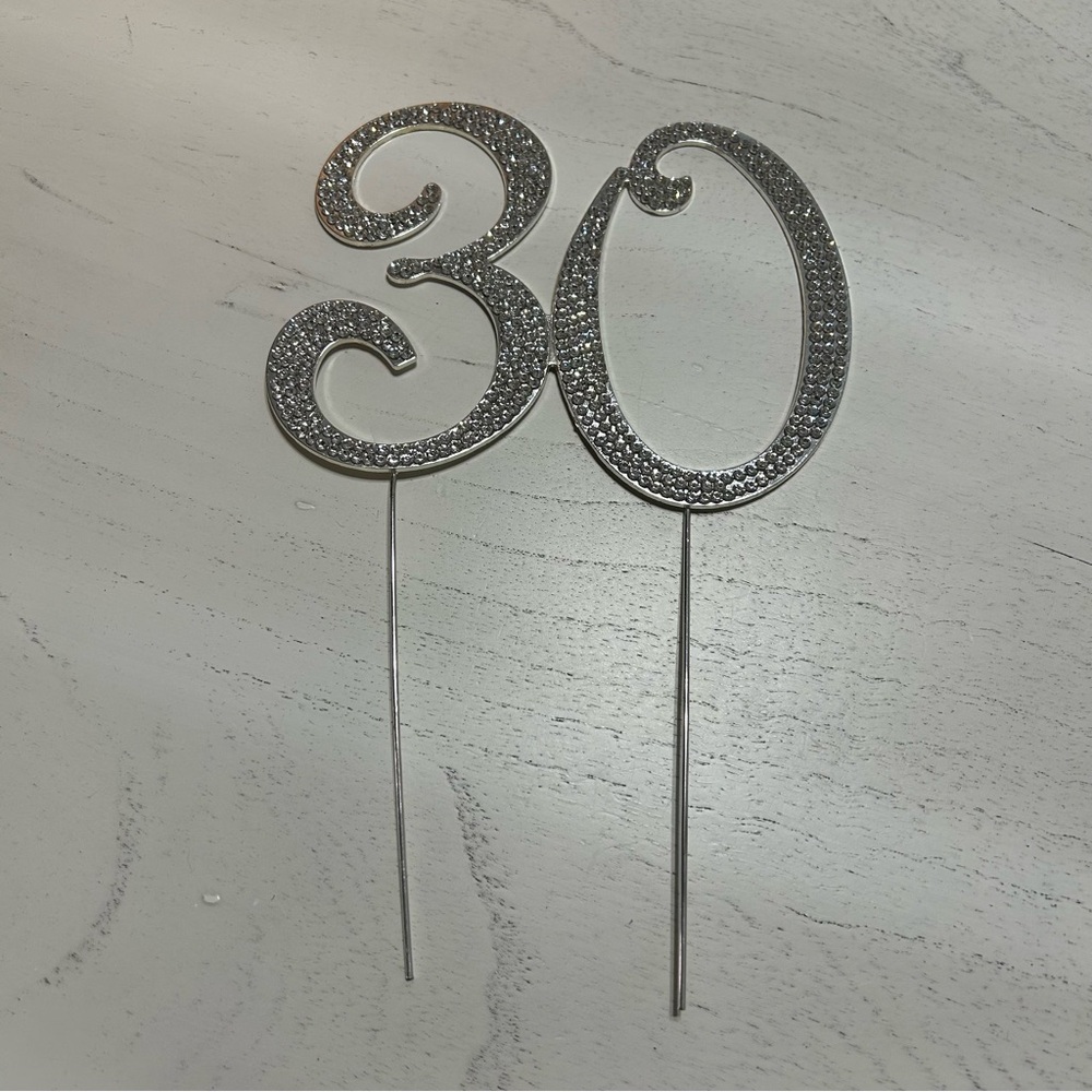 Rhinestone 30th Birthday Cake Sign